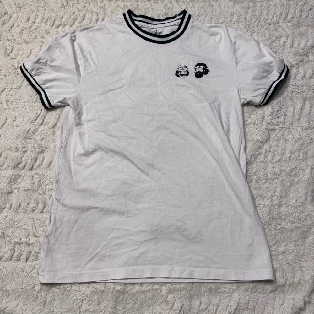 Cheech & Chong Cannabis Company Graphic Tee | White Ringer Shirt | Size M